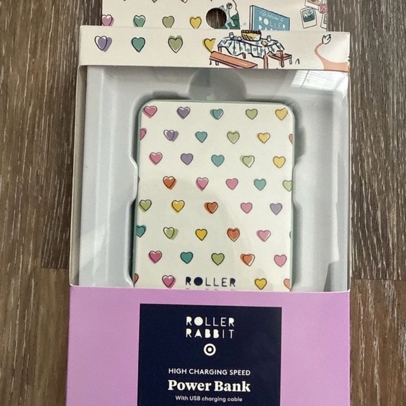 Roller Rabbit Pastel Heart Portable Charger in Multi-Color - Picture 2 of 5